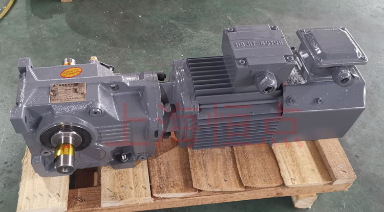 K37系列減速機輸入配變頻電機，輸出雙軸A+B 實物照片