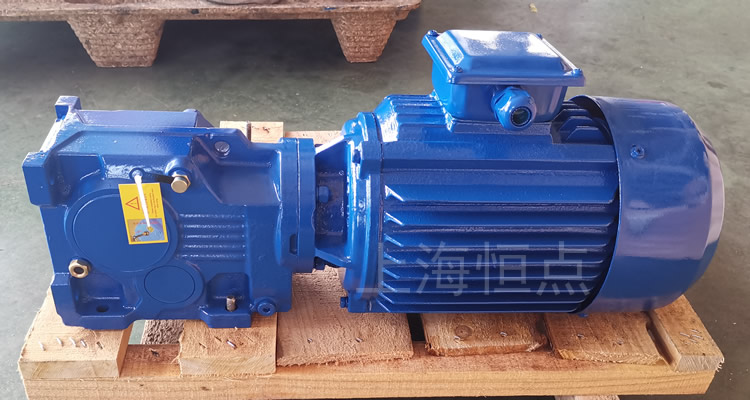 K37系列減速機，單軸輸出，配普通圓殼藍色電機